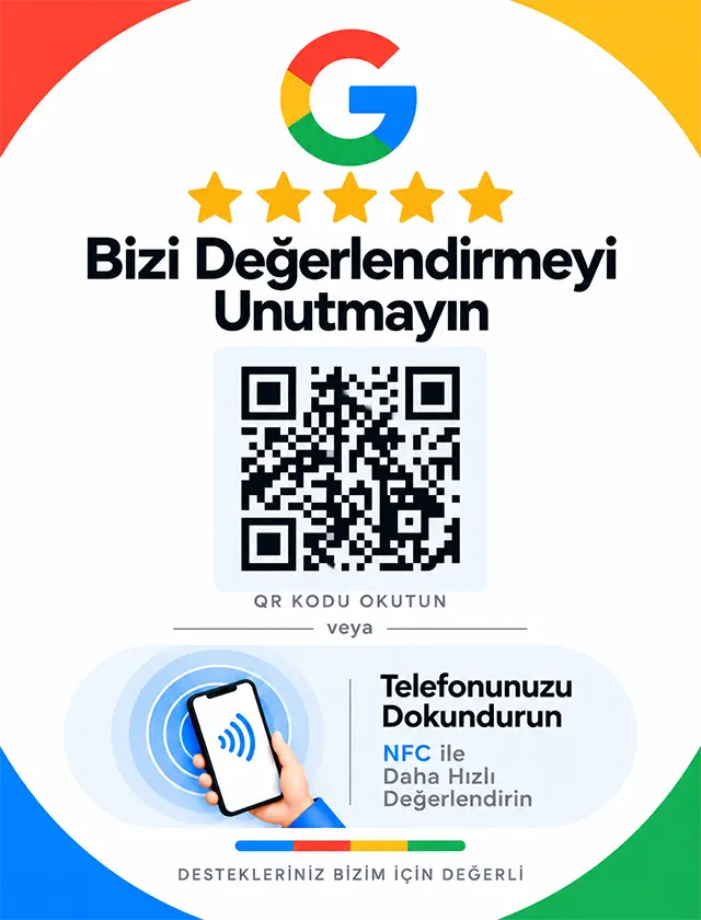 A Tipi A5 Dikey Föylük, açık renk Google yorum standı